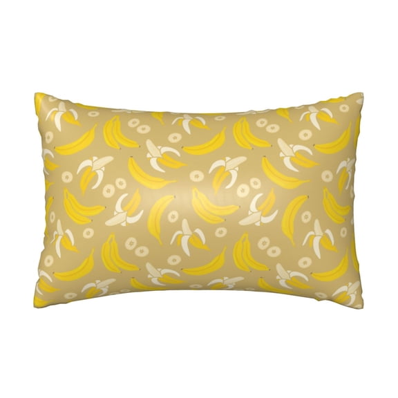 Silk Pillow Case for Hair And Skin Queen - Cute Banana Yellow Cooling Sleep Throw Pillow Covers Standard Size 20x30in, comfort Satin Pillowcase with Zipper for Women Men