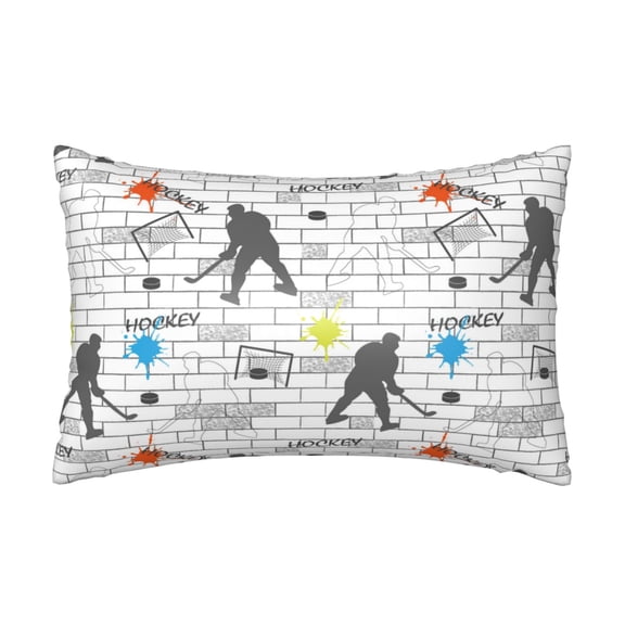 Silk Pillow Case for Hair And Skin Queen - Hockey players funny Cooling Sleep Throw Pillow Covers Standard Size 20x30in, comfort Satin Pillowcase with Zipper for Women Men