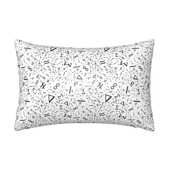 Silk Pillow Case for Hair And Skin Queen - Math Print symbol Cooling Sleep Throw Pillow Covers Standard Size 20x30in, comfort Satin Pillowcase with Zipper for Women Men