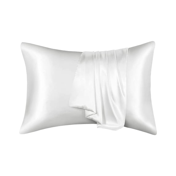 Silk Pillow Cases 2PC,Standard Size Silk Pillowcase with Zipper,Soft Breathable Smooth Cooling Satin Silk Pillow Covers for Sleeping for Hair and Skin