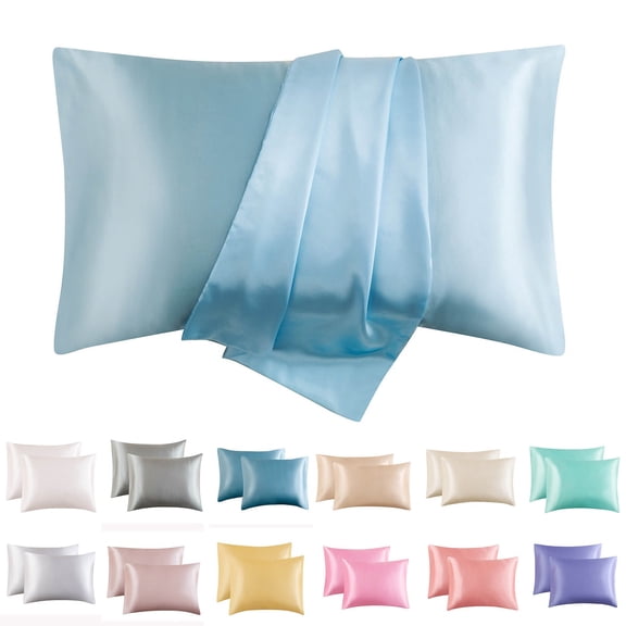 Silk Pillow Cases Silk Pillow Cases 2 Pack Simulated Silk Pillowcase Pillow Covers Silk Pillowcase with Envelope Closure Soft Breathable Smooths Pillow Covers for Sleeping