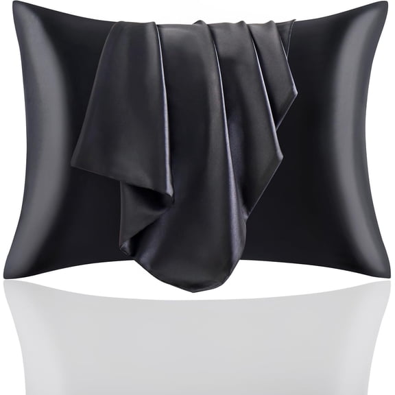Silk Pillow Cases for Hair and , 2 Pack Cooling Satin Feel Size, Super Soft & Breathable with Zipper 20"x28" - Anti Frizz & Sleep Lines