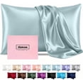 thumbnail image 1 of Silk Pillow Cases with Zipper,Soft Mulberry Pillow Case,Haze Blue,King,1pc, 1 of 7