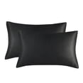 thumbnail image 1 of Silk Pillow case, Satin Pillow Cases 2-Pack, Cooling Silky Pillow Covers for Hair and Skin, Black Queen-Size Pillow Case, 20x30 Inches, 1 of 1