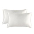 thumbnail image 1 of Silk Pillow case, Satin Pillow Cases 2-Pack, Cooling Silky Pillow Covers for Hair and Skin, Ivory White Queen-Size Pillow Case, 20x30 Inches, 1 of 10