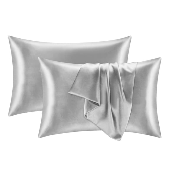 Silk Pillowcase 2-Piece Set With Hidden Zipper Closure, Soft Breathable Smooth Silk Pillow Covers For Hair And Skin Health, Multi Sizes (51X66Cm 51X76Cm 51X91Cm) And Color