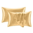 thumbnail image 1 of Silk Pillowcase 2Pcs Cool Comfortable and Breathable For Hair Skin Anti Aging, Cooling Zipper Pillowcase For Acne Free Sleep Wrinkle Prevention(M,Camel), 1 of 8