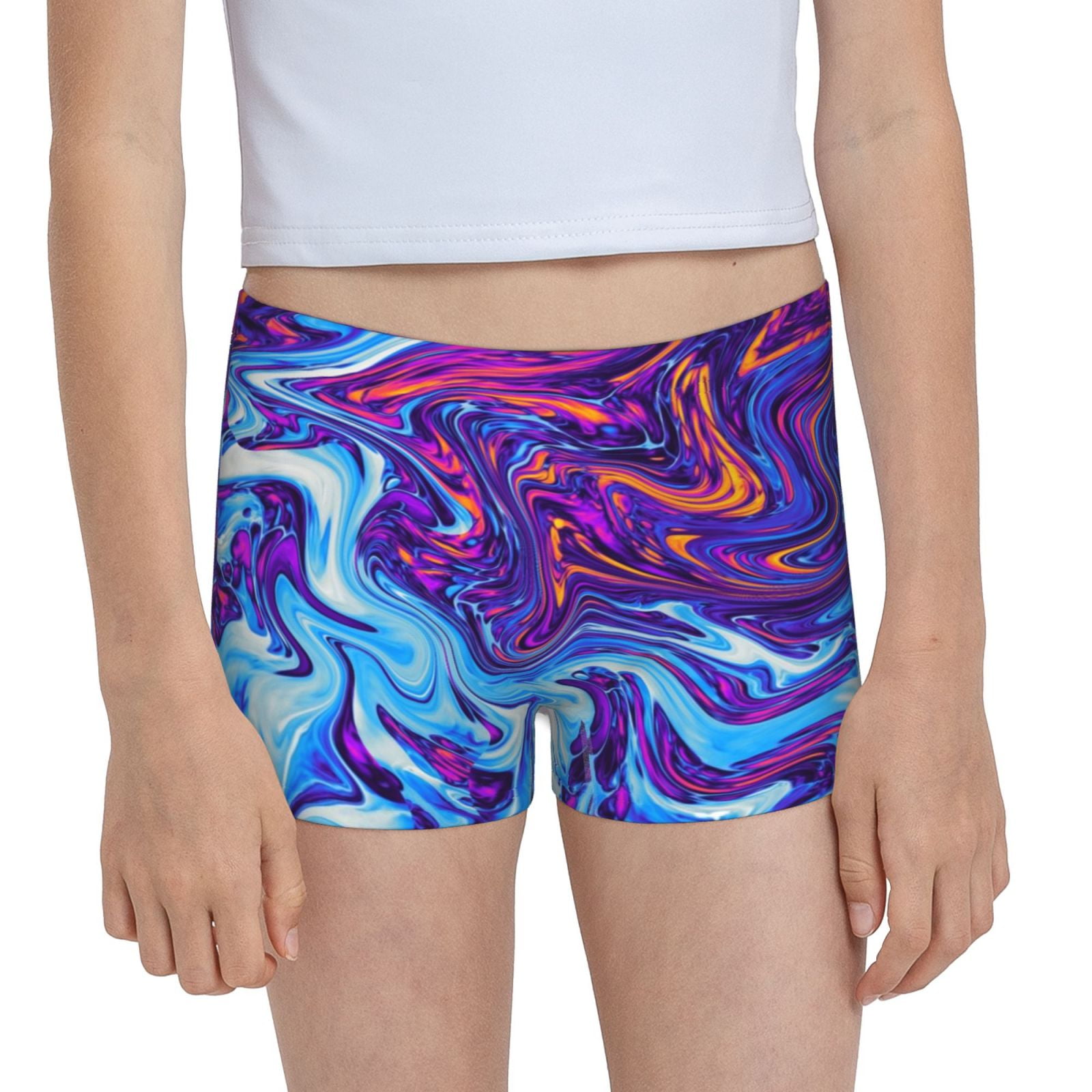 Easygdp Swirl Print Blue Purple Girls Hipster Cotton Underwear Little