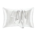 thumbnail image 1 of Silk Pillowcase For, Green Pillow Covers, 20X36 In, Satin Finished Fabric, Master Bedroom Upgrade, Solid Tone, 2 Pc Set, 1 of 8