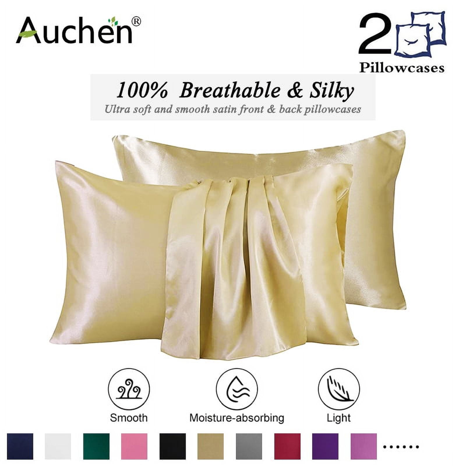 Silk Pillowcase for Hair and Skin, 2 Pack Ultra Silky Satin Pillowcase