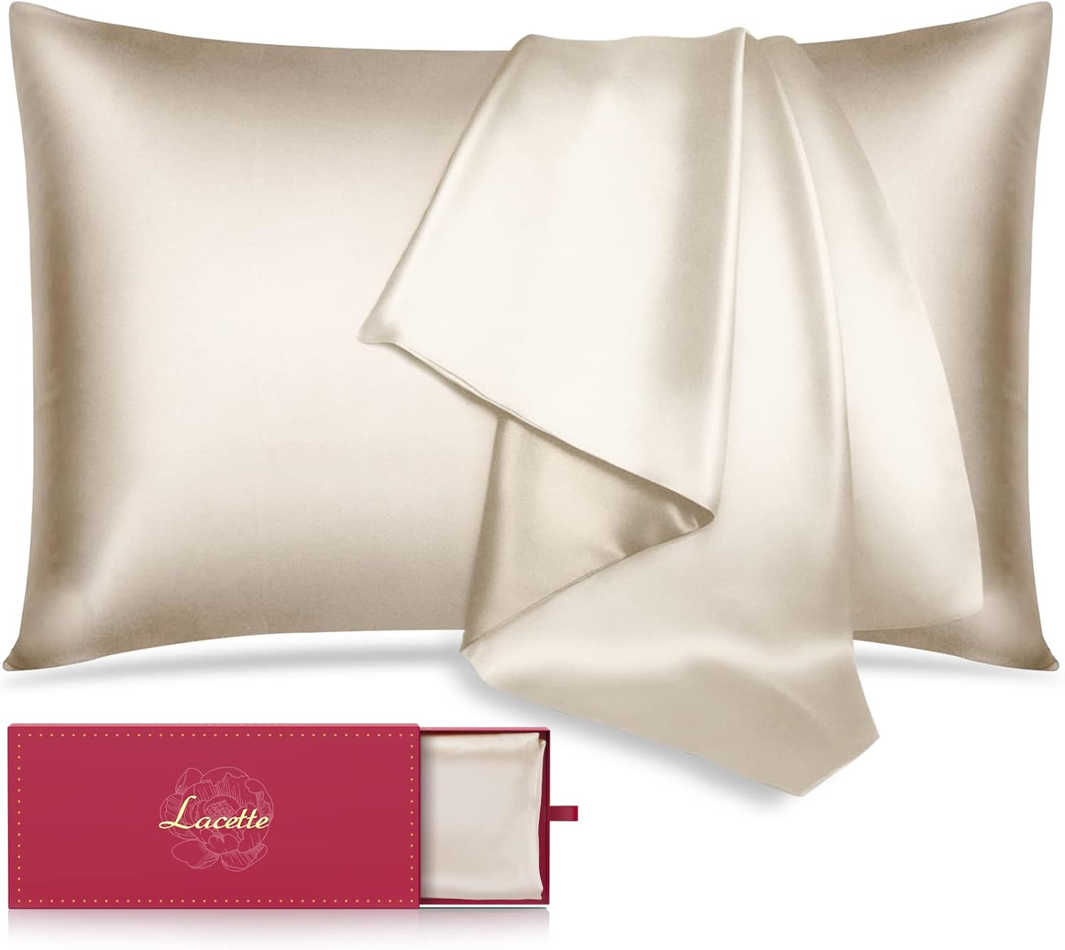 Silk Pillowcase for Hair and Skin 22 Momme 6A Soft Mulberry Silk Pillowcase with Hidden Zipper