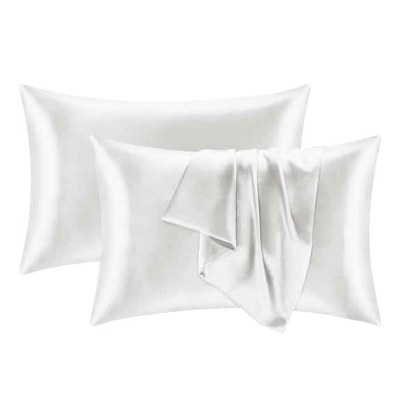 Silk Pillowcase For Hair And Skin With Hidden Zipper 2-Pack Set, Both Sides Premium Natural Silk Soft Breathable Smooth Cool Temperature Regulator For Year-Round Comfort,