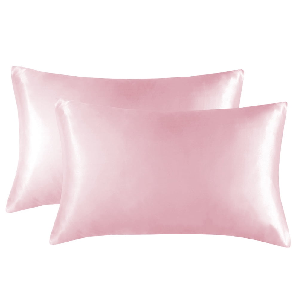 Silk Pillowcase for Hair and Skin,Soft,Breathable and Sliky Standard Size Pillow Cases Set of 2,Both Sides Natural Mulberry Silk Pillowcases with Hidden Zipper,light pink