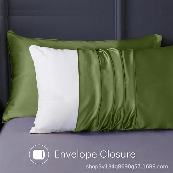 Silk Pillowcase For Hair And Skin With Zipper, Soft, Breathable, Smooth And Cool 2Pcs Pillowcase For Sleeping, 20X26 Inches (51X66Cm) Solid Color Ice Silk Washed Simulated Silk