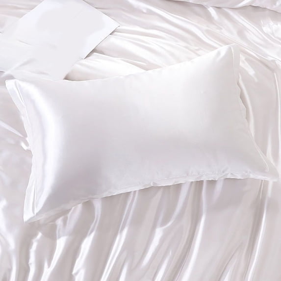 Silk Pillowcase, Reversible Sateen Pillow Cover, Smooth Fabric Reduces Sleep Creases, For Bedroom Comfort, Homeowners