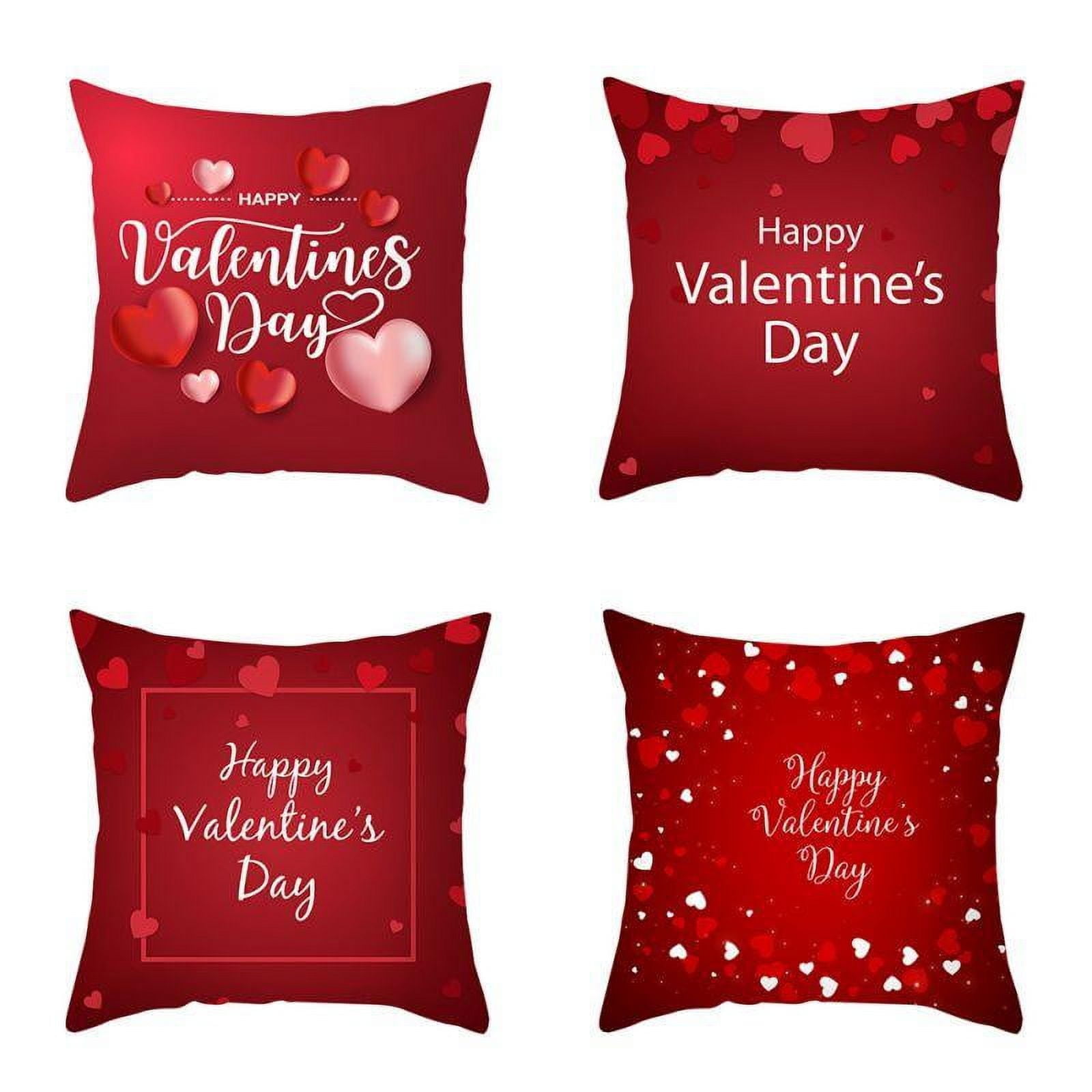 Silk Pillowcase Valentine Day Pillowcase Valentine Plush 4pcs