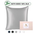 thumbnail image 1 of Silk Pillowcase for Hair and Skin, 22 Momme Silk Pillow Cases Covers with Zip Standard Grey, 1 of 8