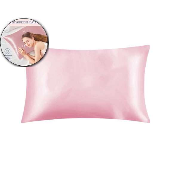 Silk Pillowcase for Hair and Skin, Luxury Smooth Satin Pillowcase Cover with Hidden Zipper, 20x25"