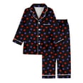 thumbnail image 1 of Silk Pjs Kids Valentines Pajamas Long Sleeve Heart Button Down Sleepwear Boys' Pajama Sets 7-8 Years, 1 of 4