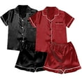 thumbnail image 1 of Silk Pjs for Women Set Two Piece Womens Button Down Pajama Sets with Shorts Lounge Wear for Women Cute Pj Sets Woman, 1 of 4