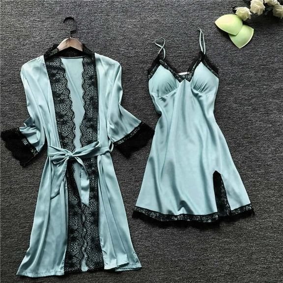Silk Robes for Women Nightgown and Pajama Pants Set&Four Piece Set Women Sleepwear