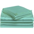 thumbnail image 1 of Silk Sateen Sheets 4 Piece 100 % Silk 1 Fitted Sheet, 1 Flat Sheet & 2 Pillowcase 15" Deep Pocket Soft Silk Bedding Set Wrinkle Free Fade Resistant Twin Aqua Blue, 1 of 6