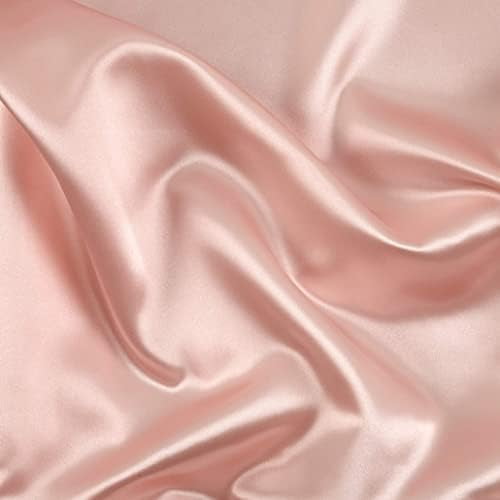 Silk Satin Bed Sheets, Silk Satin Bed Set with 4 Pillowcase, Satin Fitted Sheet , Silk Satin Flat Sheet 15 Inches Deep Pocket for Mattress -(King Blush)$$Bedding