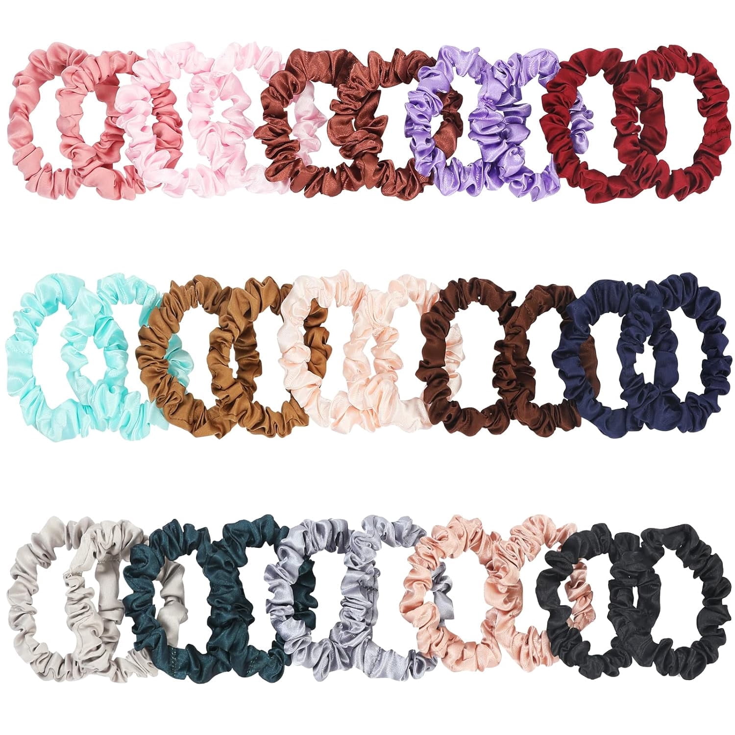 Silk Satin Hair Scrunchies, Hair Ties for Women Hair Accessories Gift (Multicolor A)