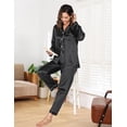 thumbnail image 1 of Silk Satin Pajama Set for Women - Long Sleeve Soft Button Down Loungewear Nightwear Pjs Sleepwear,Valentine's Day Gift for Her,Two-Piece Pajamas Set,M, 1 of 11