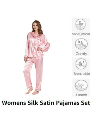 New Satin Women Pajamas 2 Piece Set Sleepwear with Feather Cuff Soft Elgant  Pajamas Women Nightgown Luxury Ladies' Sleepwear