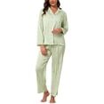 thumbnail image 1 of Silk Satin Pajamas for Women Set 2 Piece Silk Pjs Long Sleeve Top Cozy Sleepwear Silky Pajamas, 1 of 6
