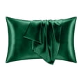 thumbnail image 1 of Silk Satin Pillowcase 2 Pack with Zipper, Cooling Satin Pillow Cases for Hair and Skin, Soft Breathable Wrinkle Resistant Pillow Covers, King Size 20"x36", Multiple Solid Colors, 1 of 8