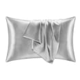 thumbnail image 1 of Silk Satin Pillowcase 2 Pack with Zipper, Cooling Satin Pillow Cases for Hair and Skin, Soft Breathable Wrinkle Resistant Pillow Covers, Queen Size 20"x29", Multiple Solid Colors, 1 of 8