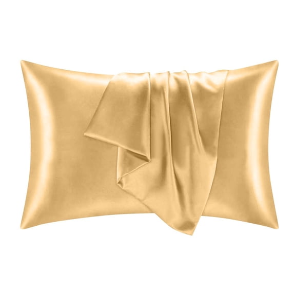 Silk Satin Pillowcase 2 Pack with Zipper, Cooling Satin Pillow Cases for Hair and Skin, Soft Breathable Wrinkle Resistant Pillow Covers, Queen Size 20"x29", Multiple Solid Colors