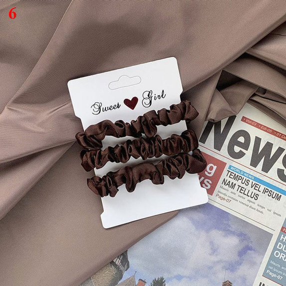 Silk Satin Scrunchies Women Solid Color Hair Rope Elegant Ponytail Holder Rubber Band Elastic Hairband Hair Accessories