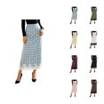thumbnail image 1 of Silk Satin Skirts for Women High Waist Polka Dots Lace Hem Elegant Dressy Casual Midi Skirt Office Work Skirt, 1 of 7