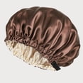 thumbnail image 1 of Silk Satin Sleep Cap – Double Layer, Adjustable, Hair Protection – For Curly & Long Hair – 1pc, 1 of 7
