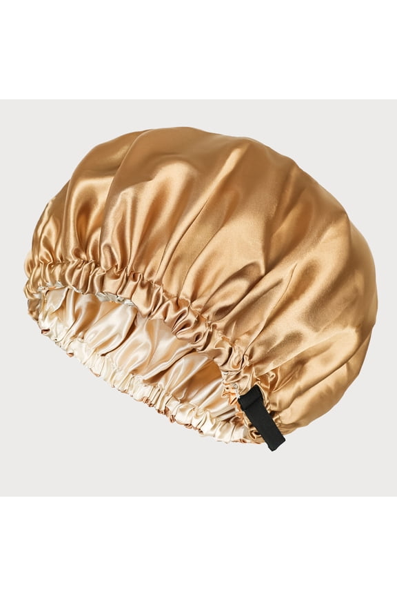 Silk Satin Sleep Cap for Long Hair & Curls, Adjustable Double Layer Night Bonnet for Hair Protection, 100% Silk Hair Cap for Women, Breathable & Fade-Resistant Overnight Hair Care