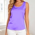 thumbnail image 1 of Silk Satin Tank Top for Women Summer Camisole 2026 Loose Fit Sleeveless Blouse Dressy Casual Shirt Outfits(Purple,S), 1 of 2