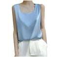 thumbnail image 1 of Silk Satin Tank Tops for Women Scoop Neck Sleeveless Camisole Tops 2025 Summer Basic Blouses, 1 of 2
