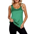 thumbnail image 1 of Silk Satin Tank Tops for Women Scoop Neck Sleeveless Camisole Tops 2026 Summer Basic Blouses, 1 of 5