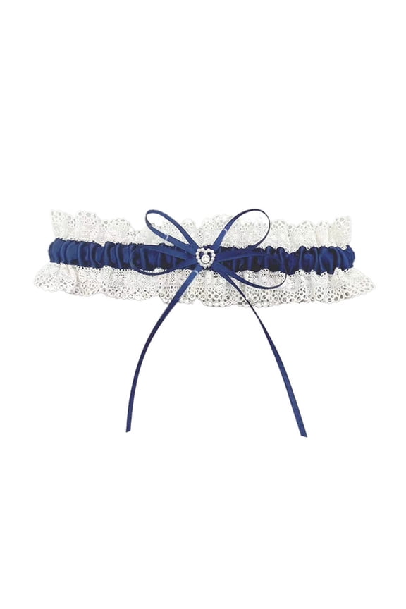 Silk Scarf Blue Garter Wedding With Personalised Card For Bride Wedding Decoration