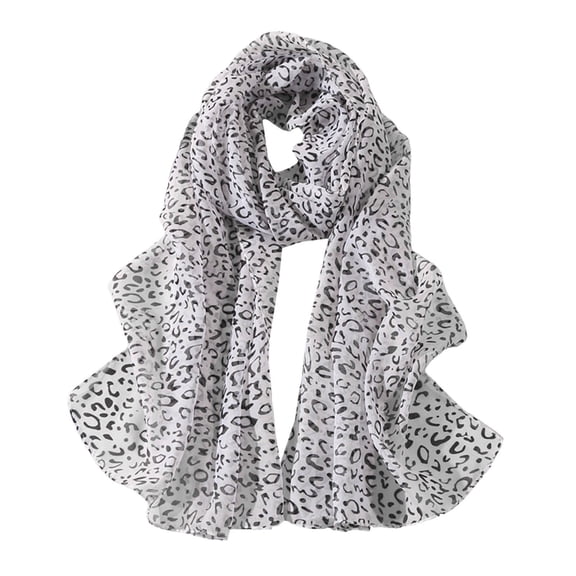 Silk Scarf Classic Leopard Print Chiffon Scarf Women's Thin Shawl Scarf For Women