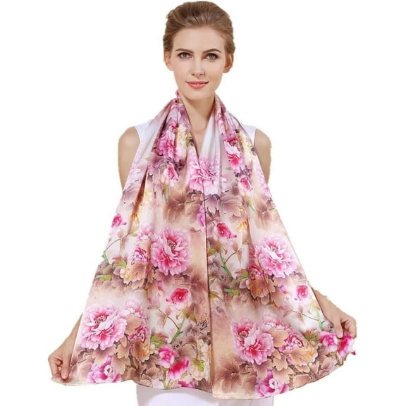 Fashion Silky Satin Headscarf for Women Girls: Exquisite Pattern Lightweight Silk Graceful Scarfs 21.5 x 21.5 inches Silk Long Mulberry Scarf