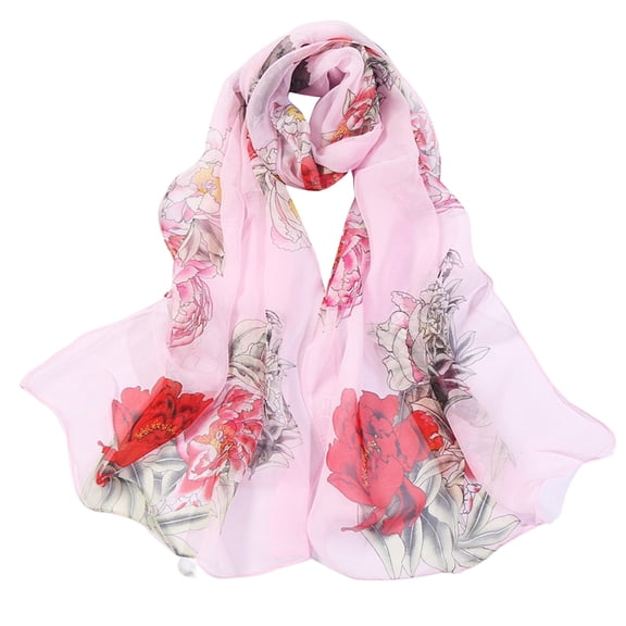 Fashion XUEMAO Silk Scarf For Lightweight Print Floral Pattern Sunscreen And For Spring Soft Scarf For Women