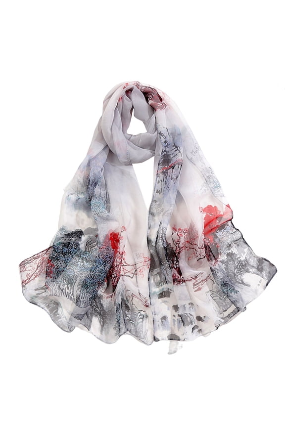 Silk Scarf Summer Lightweight Print Floral Pattern Scarf Shawl Fashion Scarves Sunscreen Shawls And Wraps For Spring