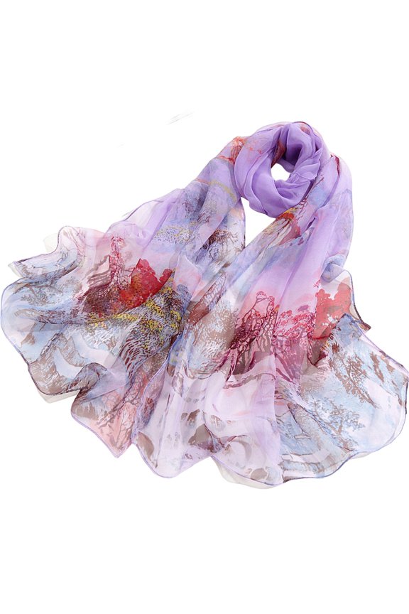 Silk Scarf Summer Lightweight Print Floral Pattern Scarf Shawl Fashion Scarves Sunscreen Shawls And Wraps For Spring
