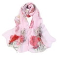 thumbnail image 1 of Silk Scarf Soft Lightweight For Print Floral Pattern Sunscreen And For Spring Fashion Scarf For Women, 1 of 3