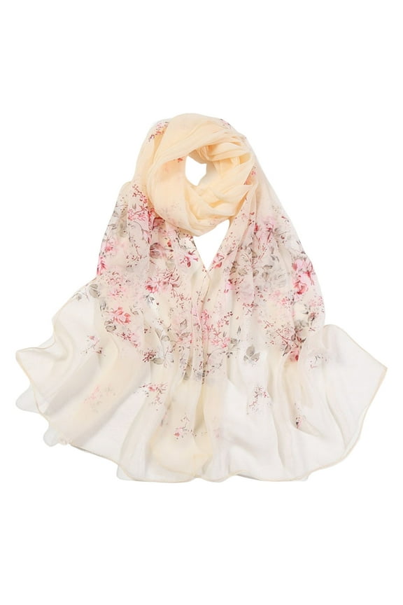 Silk Scarf Summer Lightweight Print Floral Pattern Scarf Shawl Fashion Scarves Sunscreen Shawls And Wraps For Spring