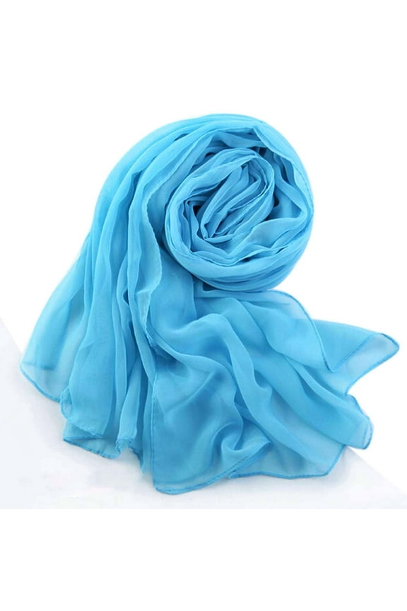 Silk Scarf Summer Thin Lady Beach Shawl Chiffon Wrap Scarves Women Soft Long Scarf